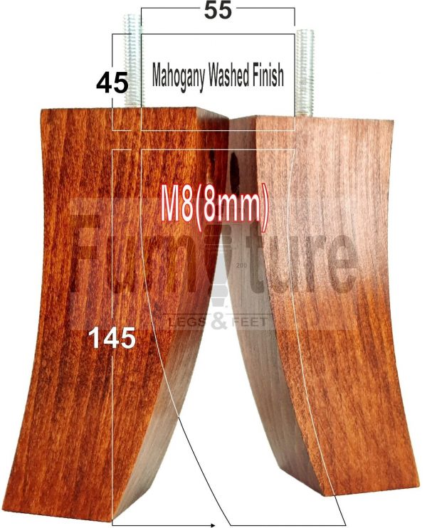 4x Solid Wood Curved Furniture Sofa, Couch Legs M8 Chair, Settee Feet 145mm High - Image 34