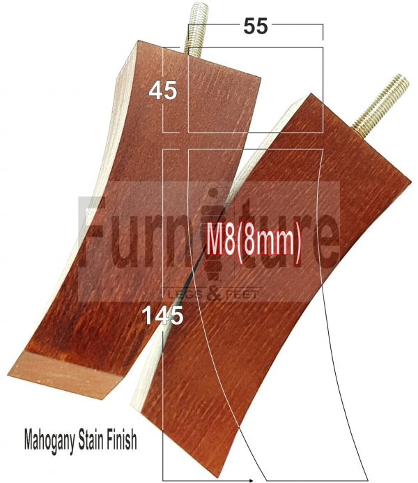 4x Solid Wood Curved Furniture Sofa, Couch Legs M8 Chair, Settee Feet 145mm High - Image 33
