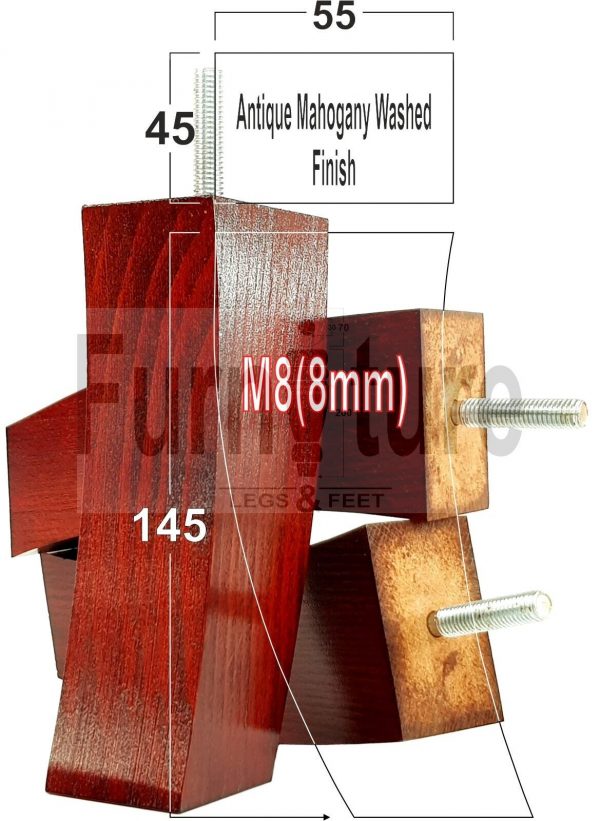 4x Solid Wood Curved Furniture Sofa, Couch Legs M8 Chair, Settee Feet 145mm High - Image 39