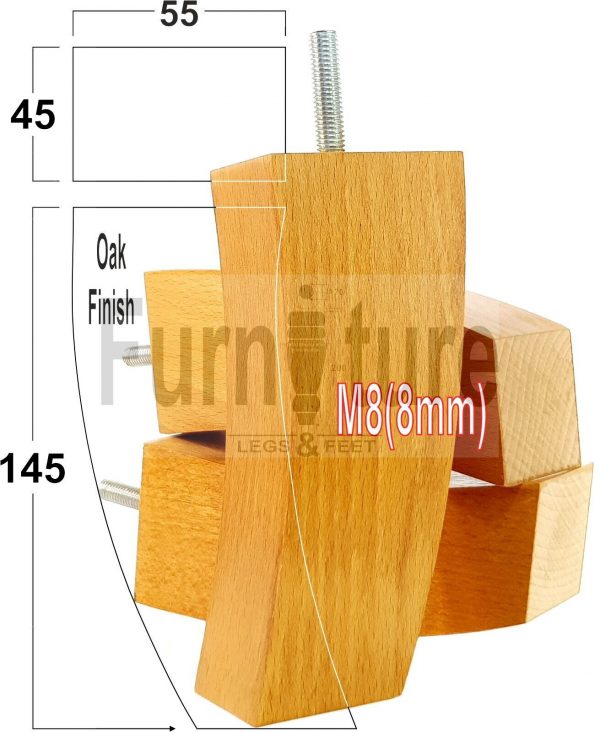 4x Solid Wood Curved Furniture Sofa, Couch Legs M8 Chair, Settee Feet 145mm High - Image 24