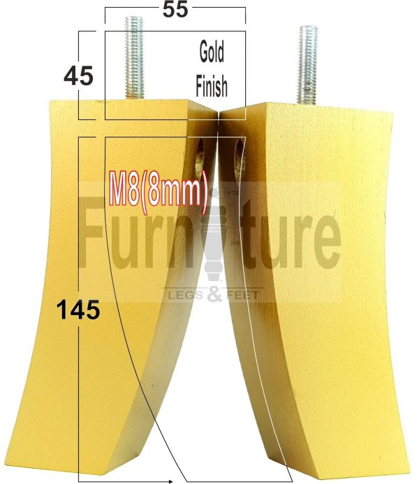 4x Solid Wood Curved Furniture Sofa, Couch Legs M8 Chair, Settee Feet 145mm High - Image 31