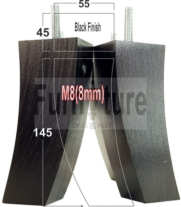 4x Solid Wood Curved Furniture Sofa, Couch Legs M8 Chair, Settee Feet 145mm High - Image 15