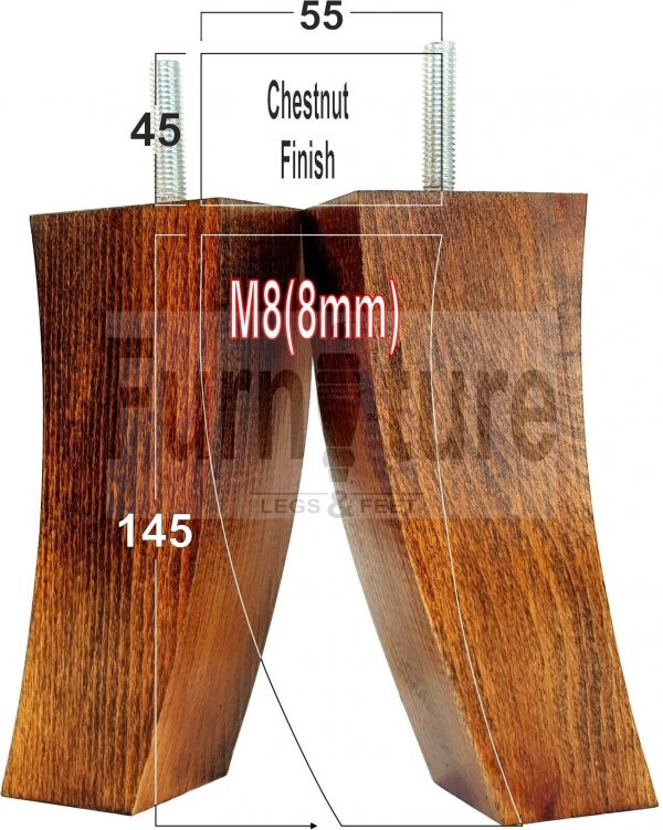 4x Solid Wood Curved Furniture Sofa, Couch Legs M8 Chair, Settee Feet 145mm High - Image 41