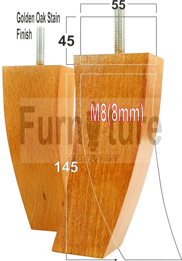 4x Solid Wood Curved Furniture Sofa, Couch Legs M8 Chair, Settee Feet 145mm High - Image 32