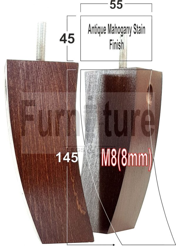 4x Solid Wood Curved Furniture Sofa, Couch Legs M8 Chair, Settee Feet 145mm High - Image 37