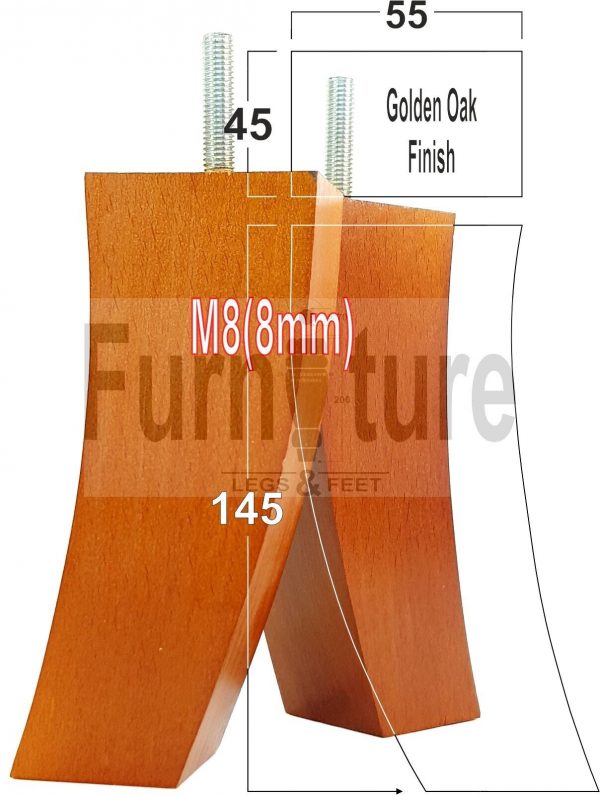 4x Solid Wood Curved Furniture Sofa, Couch Legs M8 Chair, Settee Feet 145mm High - Image 20