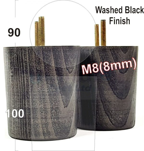 4x WOOD FURNITURE CHAIR LEGS M8(8mm) REPLACEMENT SOFA / SETTEE FEET 100mm HIGH - Image 8