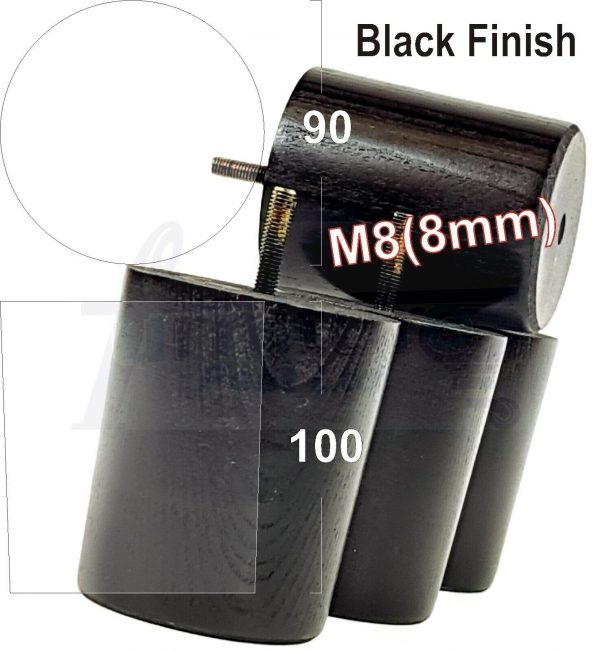 4x WOOD FURNITURE CHAIR LEGS M8(8mm) REPLACEMENT SOFA / SETTEE FEET 100mm HIGH - Image 7