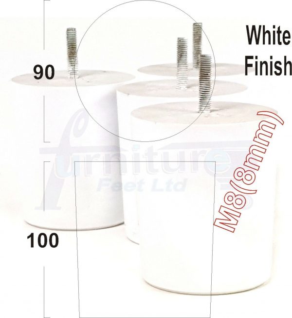4x WOOD FURNITURE CHAIR LEGS M8(8mm) REPLACEMENT SOFA / SETTEE FEET 100mm HIGH - Image 24