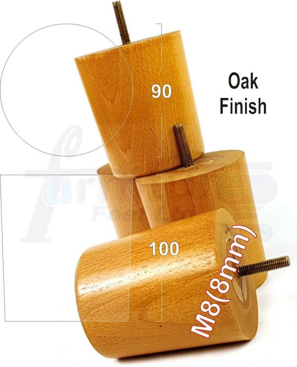 4x WOOD FURNITURE CHAIR LEGS M8(8mm) REPLACEMENT SOFA / SETTEE FEET 100mm HIGH - Image 18