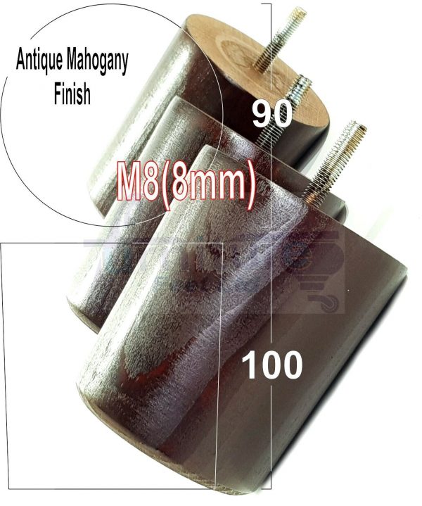 4x WOOD FURNITURE CHAIR LEGS M8(8mm) REPLACEMENT SOFA / SETTEE FEET 100mm HIGH - Image 26