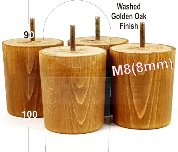 4x WOOD FURNITURE CHAIR LEGS M8(8mm) REPLACEMENT SOFA / SETTEE FEET 100mm HIGH - Image 16
