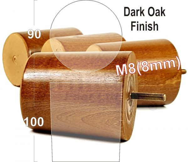 4x WOOD FURNITURE CHAIR LEGS M8(8mm) REPLACEMENT SOFA / SETTEE FEET 100mm HIGH - Image 9