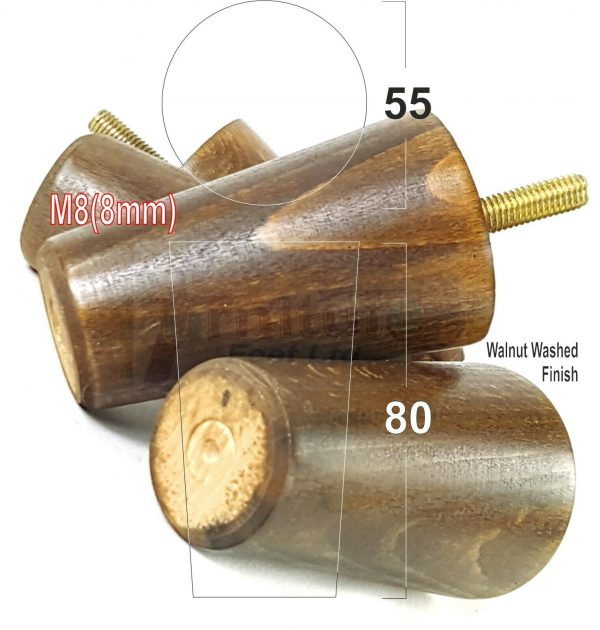 4x WOOD REPLACEMENT FURNITURE CHAIR LEGS M8(8mm) SOFA - SETTEE FEET 80mm HIGH - Image 21