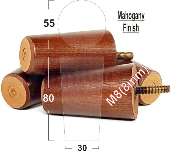 4x WOOD REPLACEMENT FURNITURE CHAIR LEGS M8(8mm) SOFA - SETTEE FEET 80mm HIGH - Image 24