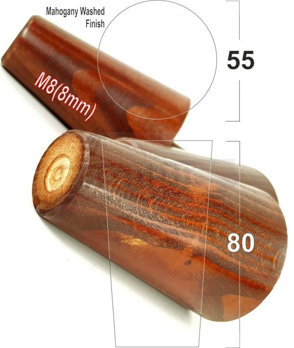 4x WOOD REPLACEMENT FURNITURE CHAIR LEGS M8(8mm) SOFA - SETTEE FEET 80mm HIGH - Image 25