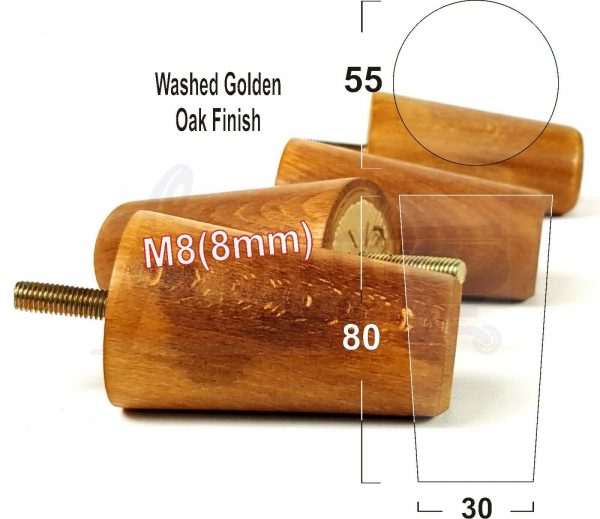 4x WOOD REPLACEMENT FURNITURE CHAIR LEGS M8(8mm) SOFA - SETTEE FEET 80mm HIGH - Image 26