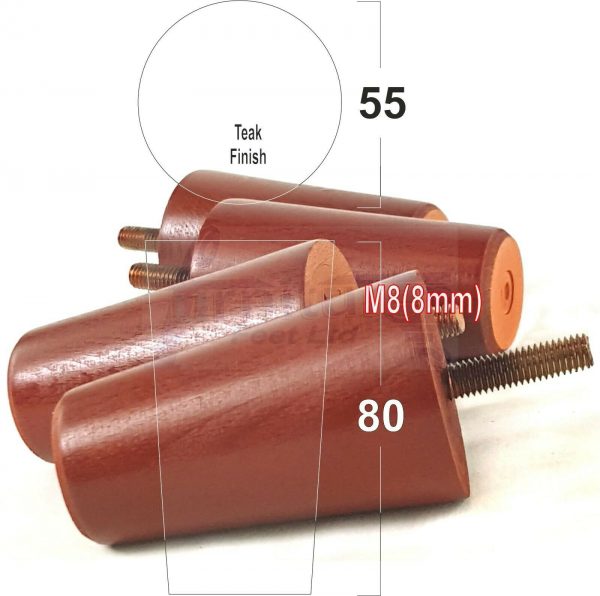 4x WOOD REPLACEMENT FURNITURE CHAIR LEGS M8(8mm) SOFA - SETTEE FEET 80mm HIGH - Image 33