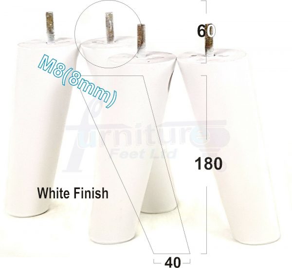 4x WOODEN ANGLED SOFA LEGS 180mm High CHAIR FURNITURE REPLACEMENT FEET M8(8mm) - Image 31