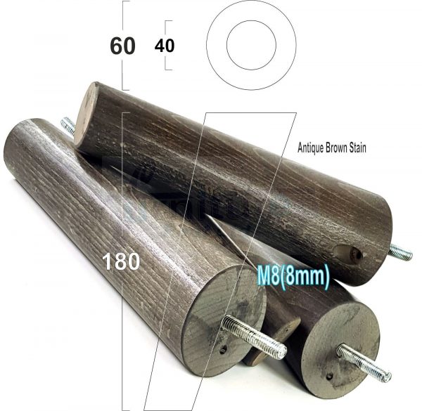 4x WOODEN ANGLED SOFA LEGS 180mm High CHAIR FURNITURE REPLACEMENT FEET M8(8mm) - Image 14