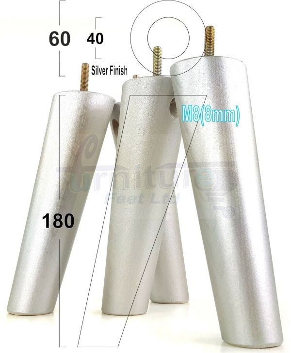4x WOODEN ANGLED SOFA LEGS 180mm High CHAIR FURNITURE REPLACEMENT FEET M8(8mm) - Image 32