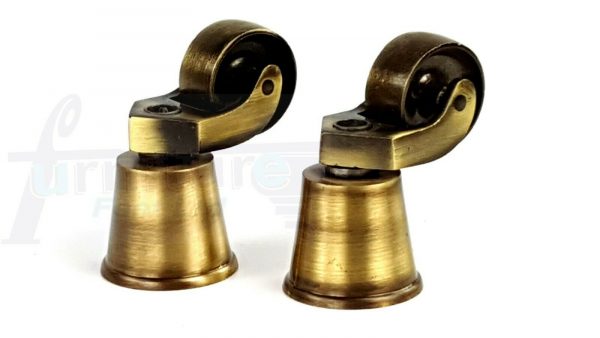 Castor Wheel & Cup 32mm Brass, Antique, Chrome & Black Fit with Screw or Bolt - Image 12