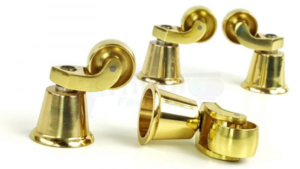 Castor Wheel & Cup 32mm Brass, Antique, Chrome & Black Fit with Screw or Bolt - Image 10