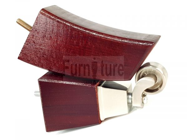 2x Cuved Wood Furniture Chair Leg & 2x Chrome Castor Sofa Settee Feet 150mm High - Image 8