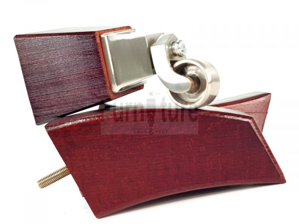 2x Cuved Wood Furniture Chair Leg & 2x Chrome Castor Sofa Settee Feet 150mm High - Image 10