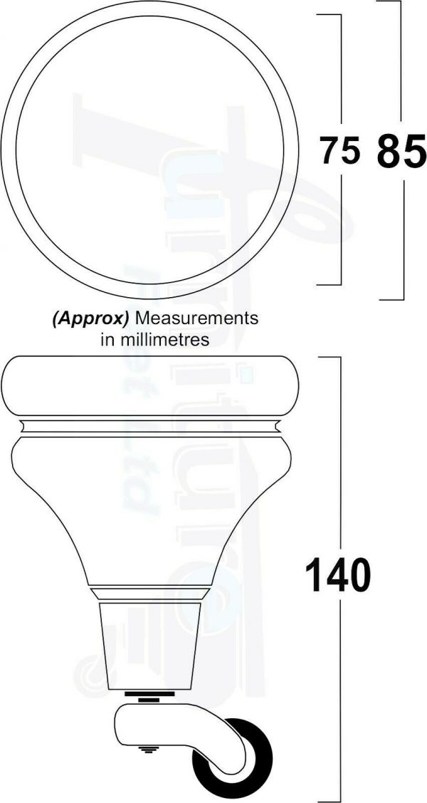 2x WOODEN FURNITURE LEGS M8 REPLACEMENT FEET WITH MULTIPLE CASTORS 150mm HIGH - Image 3