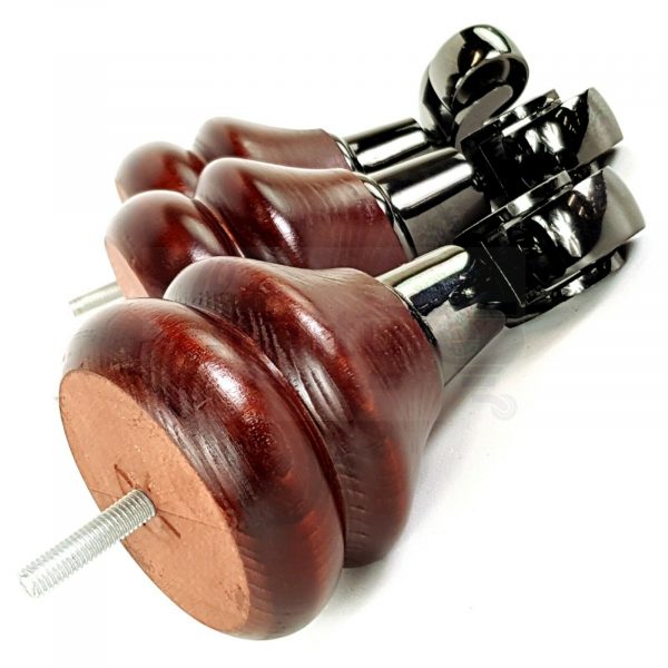 2x WOODEN FURNITURE LEGS M8 REPLACEMENT FEET WITH MULTIPLE CASTORS 150mm HIGH - Image 4
