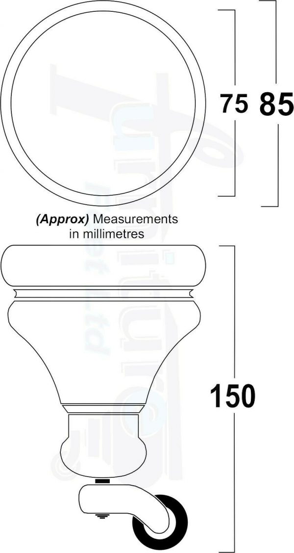 2x WOODEN FURNITURE LEGS M8 REPLACEMENT FEET WITH MULTIPLE CASTORS 150mm HIGH - Image 5