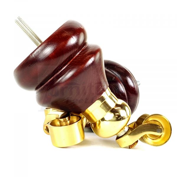 2x WOODEN FURNITURE LEGS M8 REPLACEMENT FEET WITH MULTIPLE CASTORS 150mm HIGH - Image 8