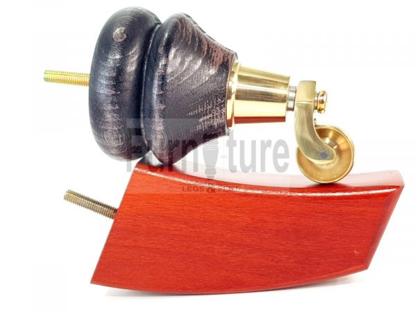 2x Wood Furniture Castor Legs & 2x Curved M8 Replacement Feet Chairs Sofa 140mm - Image 6