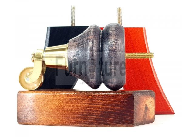 2x Wood Furniture Castor Legs & 2x Curved M8 Replacement Feet Chairs Sofa 140mm - Image 7