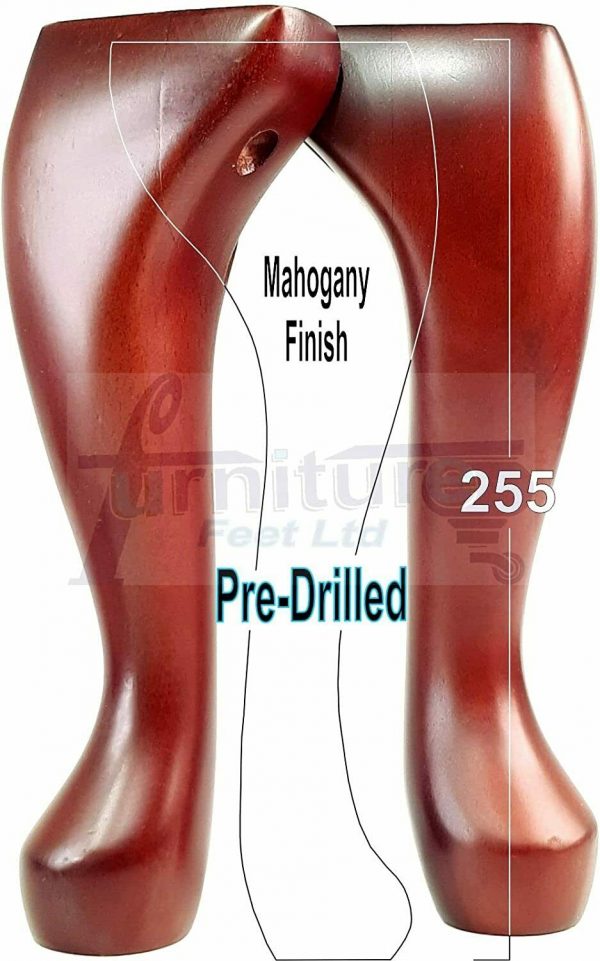 4 Queen Anne Legs Wooden Furniture Feet 250cm High 10 Inches Mahogany Self Fix