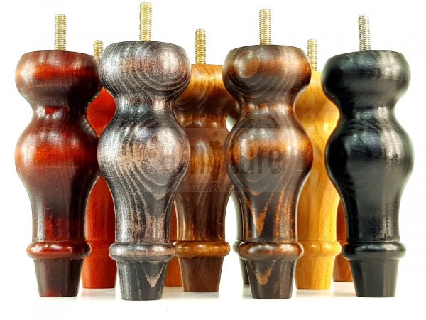 4 Replacement Turned Wood Furniture Sofa Leg M8 Chair Settee Bun Feet 150mm High - Image 13