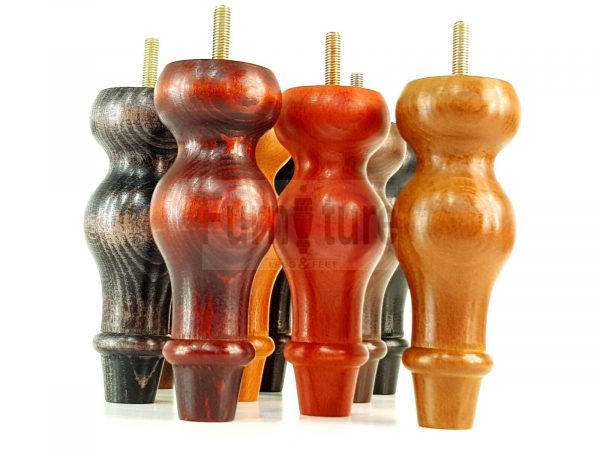4 Replacement Turned Wood Furniture Sofa Leg M8 Chair Settee Bun Feet 150mm High - Image 14