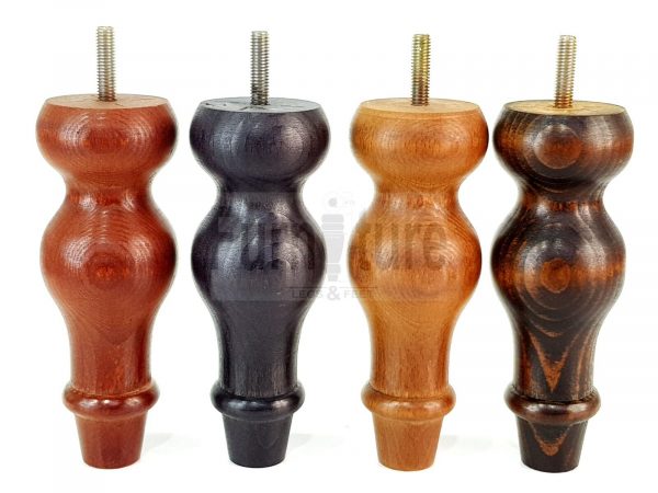 4 Replacement Turned Wood Furniture Sofa Leg M8 Chair Settee Bun Feet 150mm High - Image 3