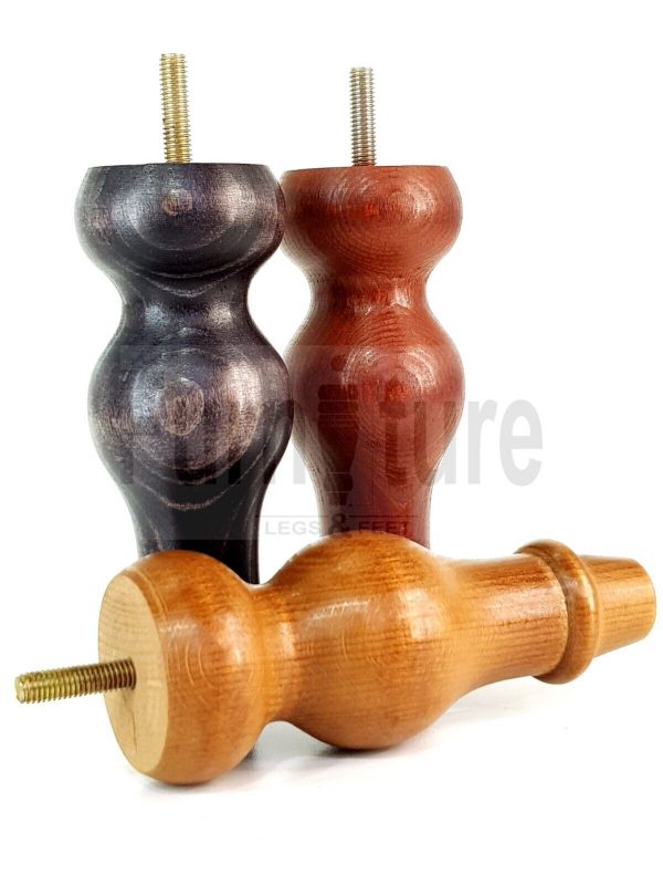 4 Replacement Turned Wood Furniture Sofa Leg M8 Chair Settee Bun Feet 150mm High - Image 8