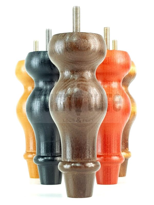 4 Replacement Turned Wood Furniture Sofa Leg M8 Chair Settee Bun Feet 150mm High - Image 10
