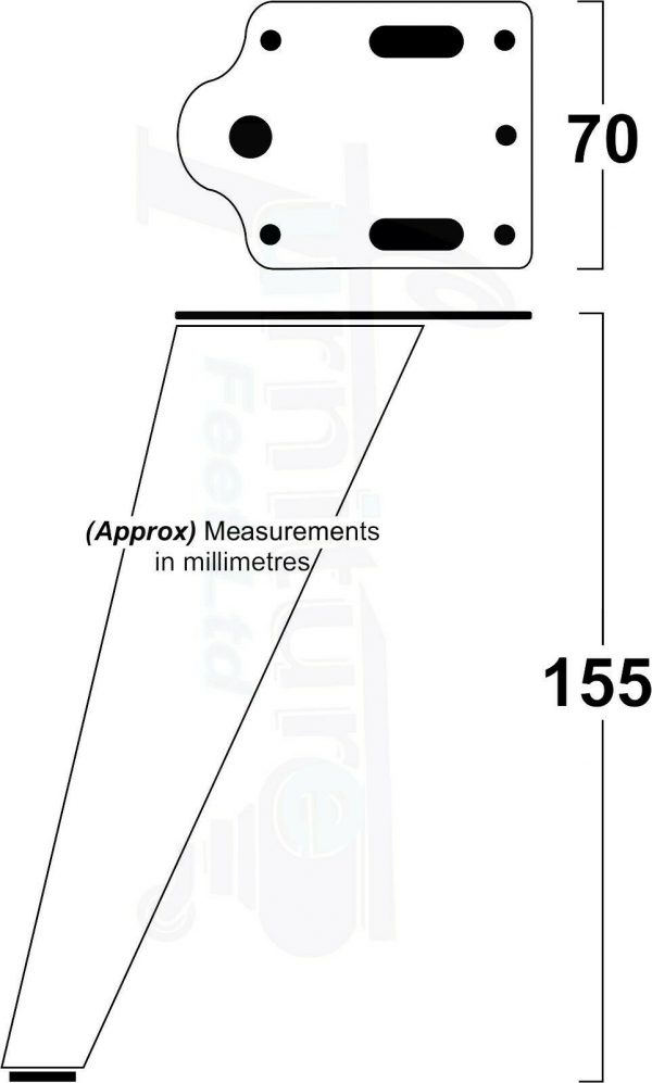 4x METAL FURNITURE LEGS 155mm HIGH SELF-FIXING FEET FOR SOFA CHAIR CABINETS BED - Image 3