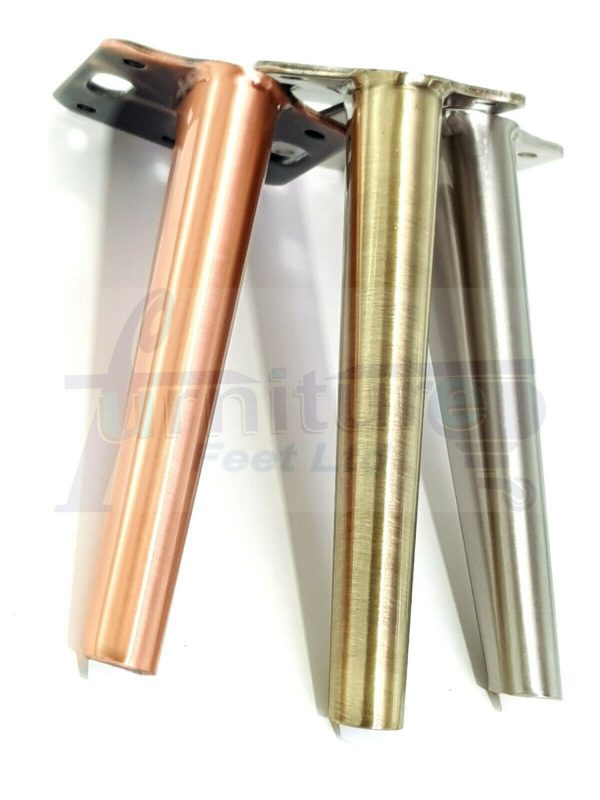 4x METAL FURNITURE LEGS 155mm HIGH SELF-FIXING FEET FOR SOFA CHAIR CABINETS BED - Image 8