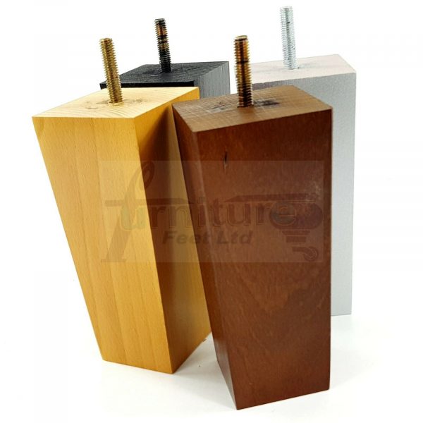 4x REPLACEMENT BLOCK WOOD FURNITURE LEGS M8(8mm) CHAIR - SETTEE FEET 150mm HIGH - Image 4