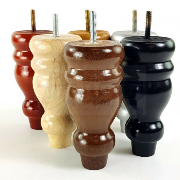 4x REPLACEMENT WOOD FURNITURE SOFA LEGS M8(8mm) CHAIR - SETTEE FEET 155mm HIGH - Image 9