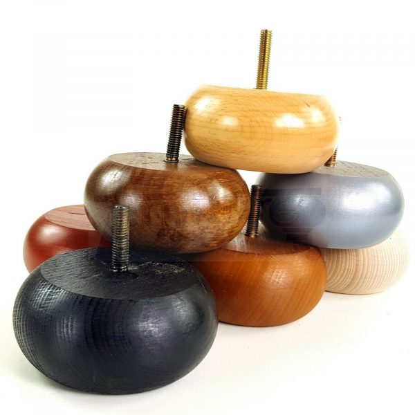 4x ROUND BUN WOODEN SOFA LEGS 40mm High CHAIR REPLACEMENT FURNITURE FEET M8(8mm) - Image 5