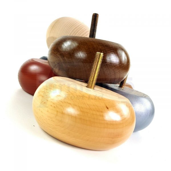 4x ROUND BUN WOODEN SOFA LEGS 40mm High CHAIR REPLACEMENT FURNITURE FEET M8(8mm) - Image 7