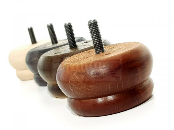 4x SOLID WOODEN FURNITURE LEGS M8(8mm) CHAIR REPLACEMENT BUN FEET 50mm HIGH - Image 8