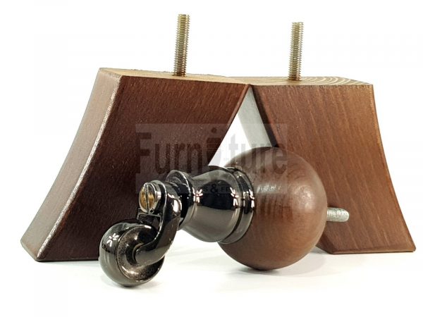 4x Solid Wood Furniture Chair Settee Leg M8 Sofa Feet 2x With Castors 118mm High - Image 6