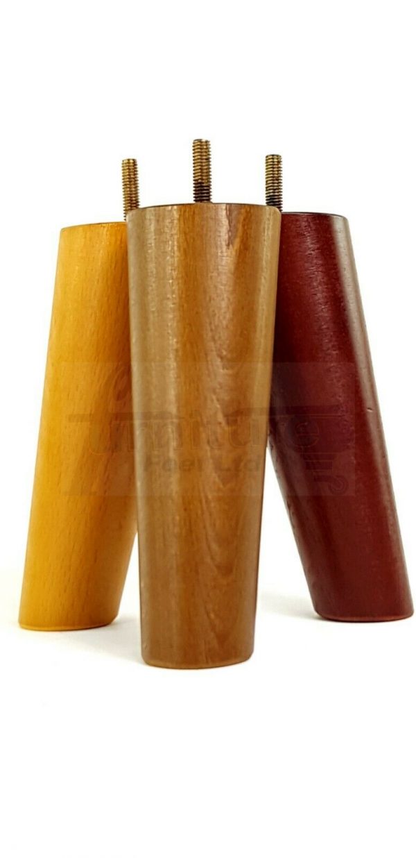 4x WOODEN ANGLED SOFA LEGS 150mm High CHAIR FURNITURE REPLACEMENT FEET M8(8mm) - Image 5